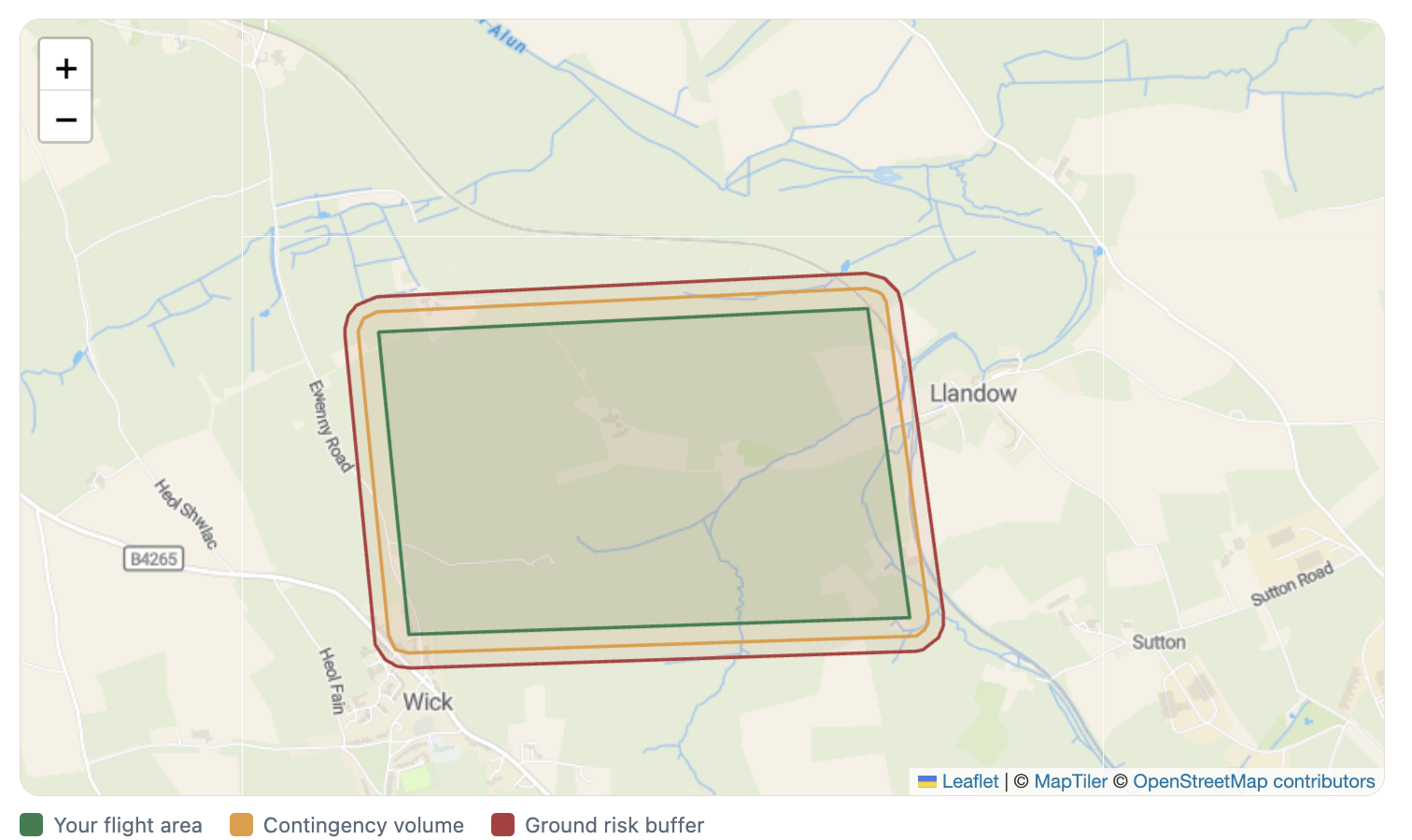 Step 2: your operating area drawn on the map